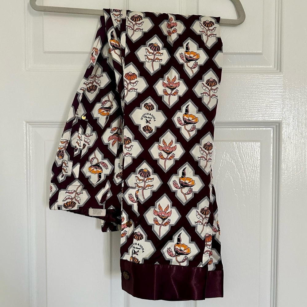 Scotch & Soda Sunray women’s satin burgundy straight leg pants XS